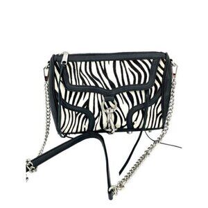 Rebecca Minkoff Full Mac Zebra Print Calfhair Clutch Cross Body Shoulder Bag